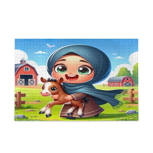 Little Girl Happily Walks Erwachsenen-Puzzles, einzigartige Puzzles, lustige Puzzles, Bildpuzzles von RPLIFE