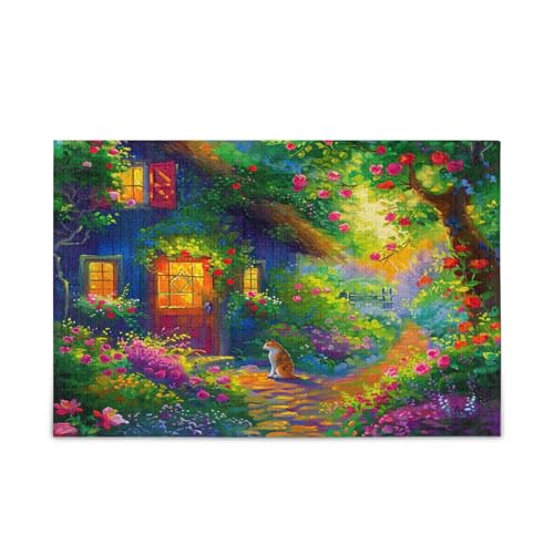 Ölgemälde Katze Walking Jigsaw Puzzles Einzigartige Puzzles für Erwachsene Lustige Puzzles Puzzle Spielzeug von RPLIFE