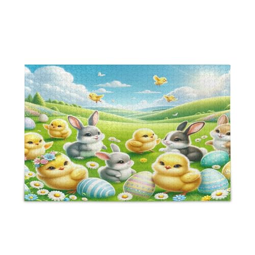 Osterküken und Hasen Erwachsene Puzzles, Puzzle 500 Teile, Einzigartige Puzzles, Familienpuzzle von RPLIFE