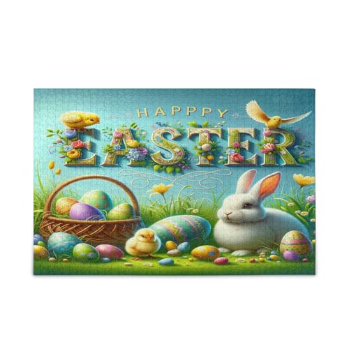 Ostern Thema mit Text Puzzles 500 Teile Holzpuzzle für Erwachsene Familienpuzzle von RPLIFE