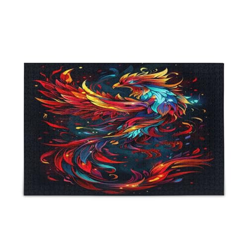 Phoenix Umgeben von Flammen Erwachsenenpuzzles, 500 Teile Puzzle für Erwachsene, Einzigartige Puzzles, Familienpuzzles von RPLIFE