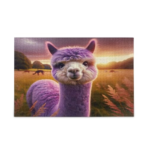 Purple Alpaca 500 Teile Puzzle, Holzpuzzles Erwachsene, Puzzles für Familie von RPLIFE