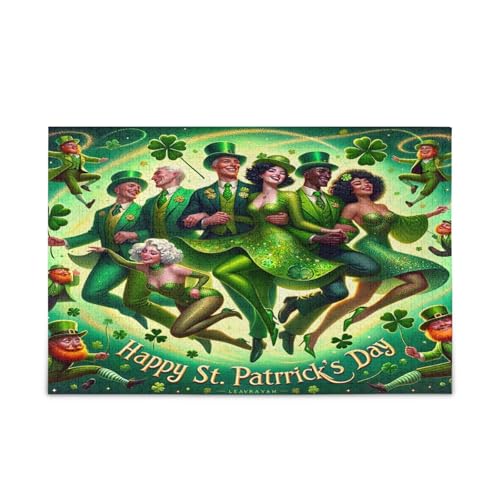 Saint Patrick Day Holzpuzzles für Erwachsene, 500 Teile Puzzle für Erwachsene, einzigartige Puzzles, Familienpuzzles für Kinder und Erwachsene von RPLIFE