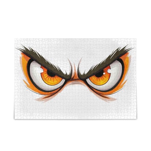 Simple Cartoon Angry Eyes Family Puzzles, Puzzle 500 Teile, Lustige Puzzles für Erwachsene, Bilderpuzzle von RPLIFE