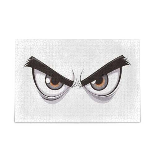 Simple Cartoon Angry Eyes Puzzles, 1000 Puzzles für Erwachsene, Einzigartige Puzzles, Familienpuzzle von RPLIFE