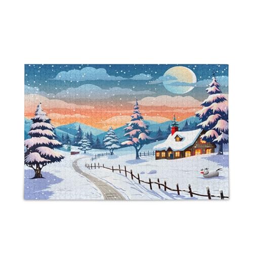 Snow Christmas Jigsaw Puzzles, Einzigartige Puzzles für Erwachsene, Hübsche Puzzles, Bilderpuzzle von RPLIFE