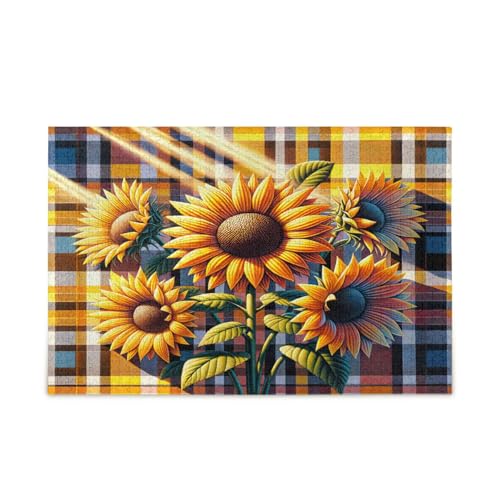 Sonnenblumen-Plaid-Puzzles, einzigartige Puzzles, hübsches Puzzle, Gedankenspiele für Erwachsene von RPLIFE