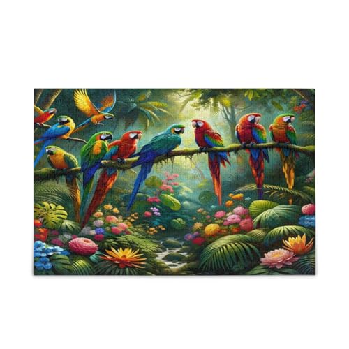 Tropische Blumen, Papageien, Erwachsenen-Puzzle, Puzzle, 1000 Teile, Erwachsene, 74 x 70 cm Tropische Blumen, Papageien, Erwachsenen-Puzzle, Puzzle, 1000 Teile, Erwachsene, 74 x 70 cm von RPLIFE