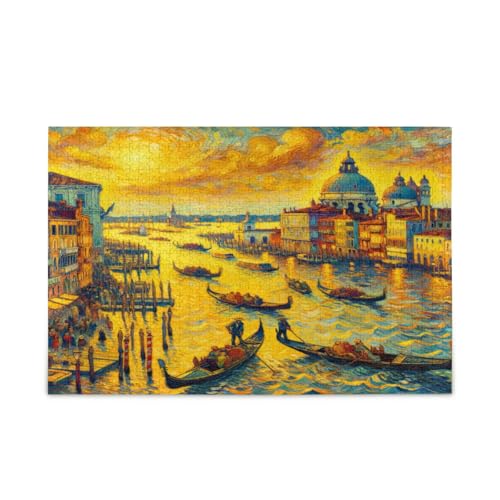 Venedig Ölgemälde Holz Jigsaw Puzzles Erwachsene, Puzzle Spielzeug, Hübsche Puzzles, Einzigartige Puzzles für Erwachsene von RPLIFE