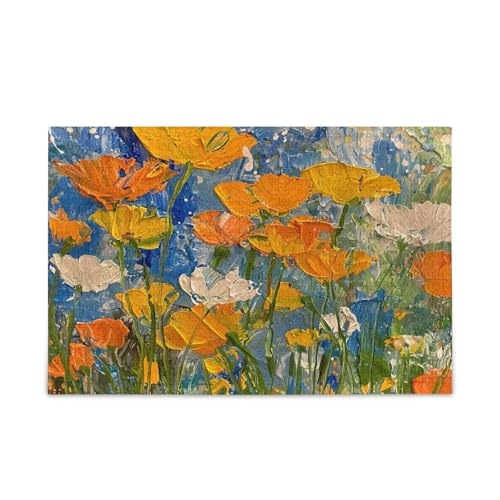 Vibrant California Poppies Painting Adult Jigsaw Puzzles, Unique Puzzles, Pretty Puzzle, Brain Game von RPLIFE