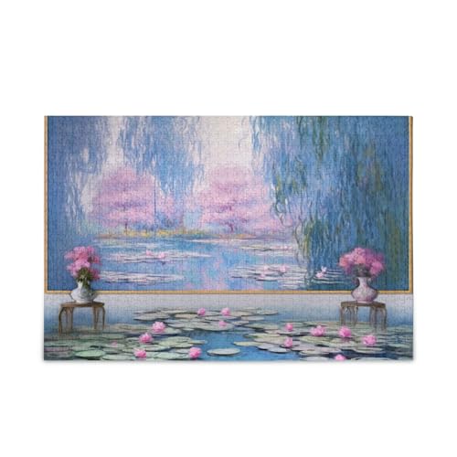 Wasserlilien-Teich von Claude Monet Erwachsenenpuzzles, einzigartige Puzzles, hübsches Puzzle, Puzzle mit Buchstaben auf der Rückseite von RPLIFE