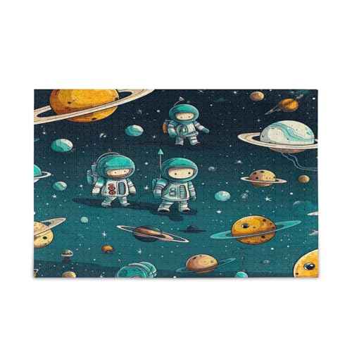 Weltraumfiguren mit Sternen, 1000 Teile Puzzle, Holzpuzzle Erwachsene, Familienpuzzles für Kinder und Erwachsene von RPLIFE