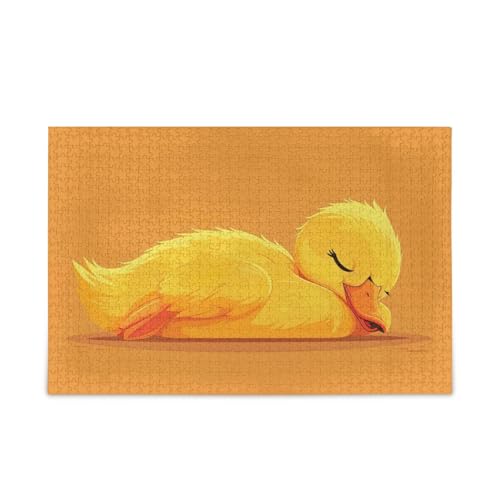 Yellow Duck Sleeping Wood Jigsaw Puzzles, 500 Piece Puzzles for Kids, Unique Puzzle, Family Puzzle von RPLIFE