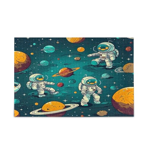 a Space Themed with Some Astronauts 500 Piece Jigsaw Puzzles for Adults, Wood Puzzles Adult, Family Puzzles von RPLIFE