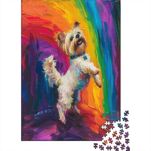 Yorkshire Terrier Puzzle 1000 Teile,für Erwachsene, Impossible Puzzle,farbenfrohes Legespiel,GesKükenlichkeitsspiel Für Die Ganze Familie,Erwachsenenpuzzle Puzzel 1000pcs (75x50cm) von RQATHDUUD