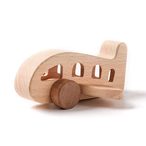 Flugzeug Holzspielzeug aus Natur Holz für Jungen & Mädchen ab 1 Jahr - Babyspielzeug und Kinderspielzeug (Handmade) - Spielzeug Baby, Kinder BPA-frei, nachhaltig 11 x 5cm von RR's Spielesammlung Spielerisch zur Gesundheit