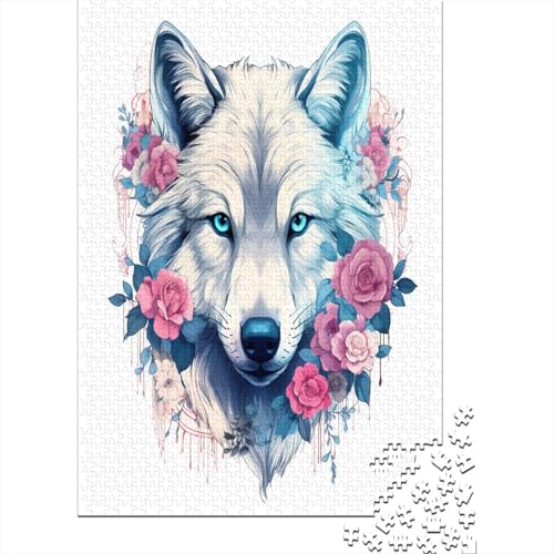 Wolf Puzzle 1000 Teile,Puzzle Für Erwachsene, Impossible Puzzle,Puzzle Farbenfrohes Legespiel,GesKükenlichkeitsspiel Für Die Ganze Familie Puzzel 1000pcs (75x50cm) von RRDFUUDDS