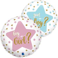 Folienballon "Boy or Girl?" zur Gender Reveal Party, Ø 35cm von RS-Segelken