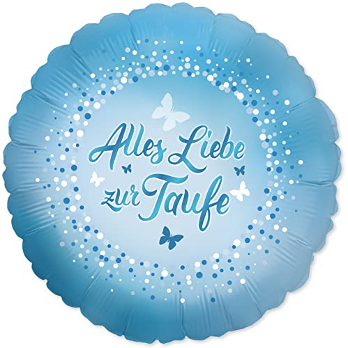 Folienballon Zur Taufe, hellblau, ca. 45 cm von RS