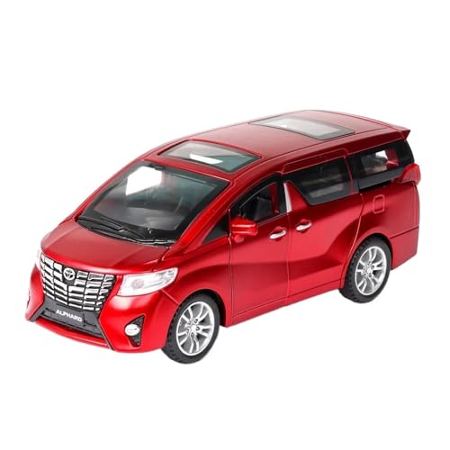 1:32 for Toyota Alphard Maßstab Druckguss Modell Auto Sound Und Licht Pull-back Spielzeug Auto Fertig Auto Geschenk (Color : Red) von RSFIL