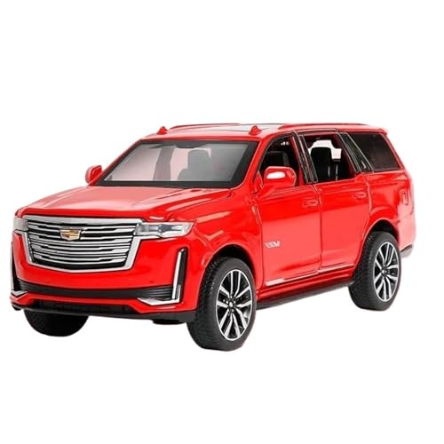 RSFIL 1:32 for Cadillac Escalade SUV Diecast Modell Auto Pull Back Spielzeug Auto Geschenk Mit Licht Und Sound(Red) von RSFIL