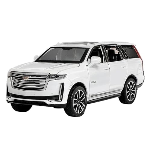 RSFIL 1:32 for Cadillac Escalade SUV Diecast Modell Auto Pull Back Spielzeug Auto Geschenk Mit Licht Und Sound(White) von RSFIL