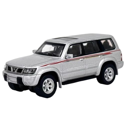 RSFIL 1:64 for Nissan Patrol Y61, klassisches Geländewagen, Metallmodellauto, fertiges Fahrzeug, Sammlung, Geschenk(Color:Silver) von RSFIL