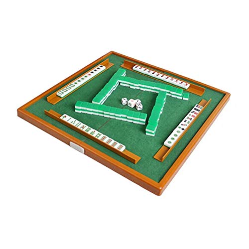 RSFIL Mahjong-Mini-Spiel mit klappbarem Mahjong-Tisch, tragbares Mah Jong-Spiel für Reisen, Familienfreiheit, Unterhaltungszubehör für den Innenbereich von RSFIL