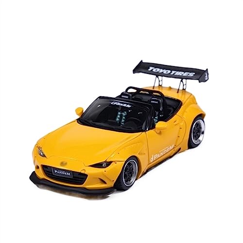 RSFIL Modellauto 1:64 for Mazda MX-5 Pandem Scale Druckgussautomodell Miniaturauto Sammlerfahrzeug Spielzeug Gelb von RSFIL