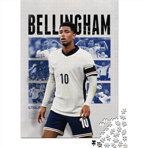 Bellingham Holz Puzzle - Football Puzzle Spiel Für Wand Dekoration - Geschenk Für Sohn Tochter Enkel Enkelin Neffe Nichte 1000 Stück (75x50cm) von RSFQJXBVO