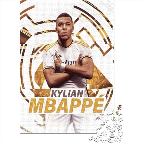 Mbappe Holz Puzzle - Football Puzzle Spiel Für Entspannen - Geschenk Für Ehemann Freund Freundin Schwester Bruder 1000 Stück (75x50cm) von RSFQJXBVO