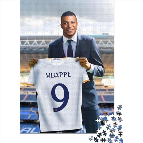 Mbappe Holz Puzzle - Football Puzzle Spiel Für Familie Spiel - Geschenk Für Sohn Tochter Enkel Enkelin Neffe Nichte 1000 Stück (75x50cm) von RSFQJXBVO