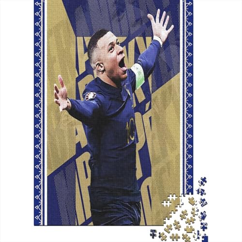 Mbappe Holz Puzzle - Football Puzzle Spiel Für Heim Dekoration - Geschenk Für Ehemann Freund Freundin Schwester Bruder 1000 Stück (75x50cm) von RSFQJXBVO