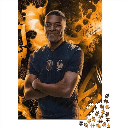 Mbappe Holz Puzzle - Fußball Puzzle Spiel Für Heim Dekoration - Geschenk Für Ehemann Freund Freundin Schwester Bruder 1000 Stück (75x50cm) von RSFQJXBVO