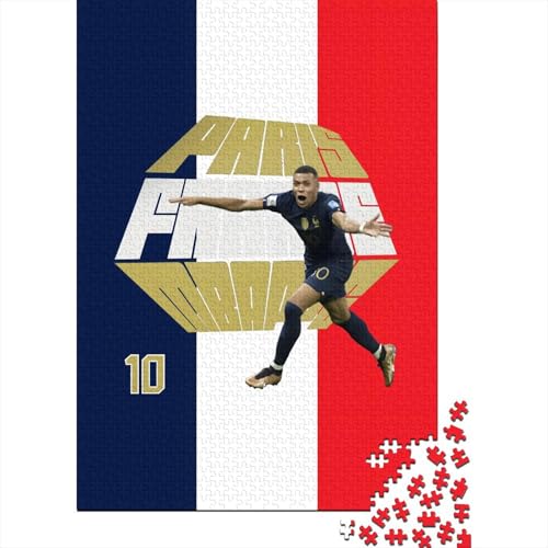 Mbappe Holz Puzzle - Fußball Puzzle Spiel Für Herausforderndes Spiel - Geschenk Für Ehemann Freund Freundin Schwester Bruder 1000 Stück (75x50cm) von RSFQJXBVO