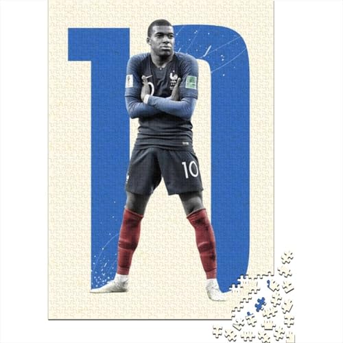 Mbappe Holz Puzzle - Fußball Puzzle Spiel Für Herausforderndes Spiel - Geschenk Für Ehemann Freund Freundin Schwester Bruder 1000 Stück (75x50cm) von RSFQJXBVO