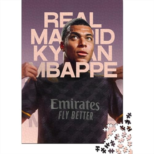 Mbappe Holz Puzzle - Football Puzzle Spiel Für Intellektuell Lehrreich Spielzeug - Geschenk Für Ehemann Freund Freundin Schwester Bruder 1000 Stück (75x50cm) von RSFQJXBVO