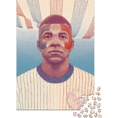 Mbappe Holz Puzzle - Football Puzzle Spiel Für Pädagogisches Geschenk - Geschenk Für Sohn Tochter Enkel Enkelin Neffe Nichte 1000 Stück (75x50cm) von RSFQJXBVO