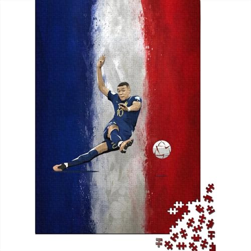 Mbappe Holz Puzzle - Fußball Puzzle Spiel Für Pädagogisches Geschenk - Geschenk Für Sohn Tochter Enkel Enkelin Neffe Nichte 1000 Stück (75x50cm) von RSFQJXBVO