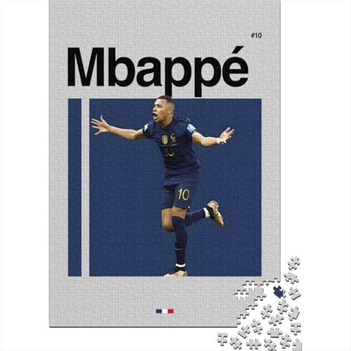 Mbappe Holz Puzzle - Football Puzzle Spiel Für Spielzeug Geschenk - Geschenk Für Sohn Tochter Enkel Enkelin Neffe Nichte 1000 Stück (75x50cm) von RSFQJXBVO