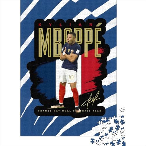 Mbappe Holz Puzzle - Fußball Puzzle Spielzeug Für Entspannen - Geschenk Für Ehemann Freund Freundin Schwester Bruder 1000 Stück (75x50cm) von RSFQJXBVO