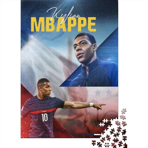 Mbappe Holz Puzzle - Football Puzzle Spielzeug Für Familie Spiel - Geschenk Für Ehemann Freund Freundin Schwester Bruder 1000 Stück (75x50cm) von RSFQJXBVO