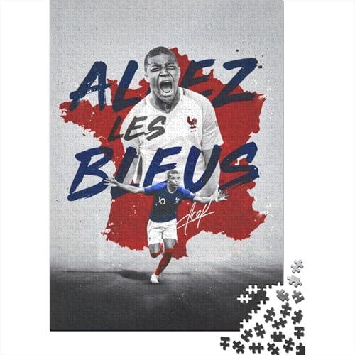 Mbappe Holz Puzzle - Fußball Puzzle Spielzeug Für Heim Dekoration - Geschenk Für Ehemann Freund Freundin Schwester Bruder 1000 Stück (75x50cm) von RSFQJXBVO