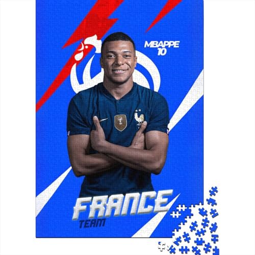 Mbappe Holz Puzzle - Football Puzzle Spielzeug Für Heim Dekoration - Geschenk Für Sohn Tochter Enkel Enkelin Neffe Nichte 1000 Stück (75x50cm) von RSFQJXBVO