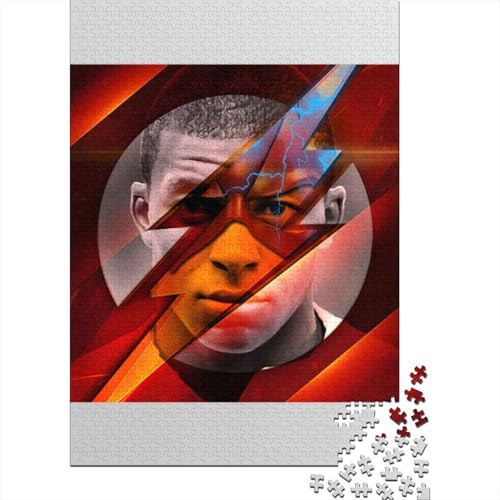 Mbappe Holz Puzzle - Football Puzzle Spielzeug Für Heim Dekoration - Geschenk Für Sohn Tochter Enkel Enkelin Neffe Nichte 1000 Stück (75x50cm) von RSFQJXBVO