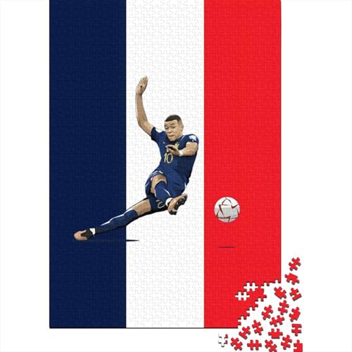 Mbappe Holz Puzzle - Football Puzzle Spielzeug Für Herausforderndes Spiel - Geschenk Für Ehemann Freund Freundin Schwester Bruder 1000 Stück (75x50cm) von RSFQJXBVO