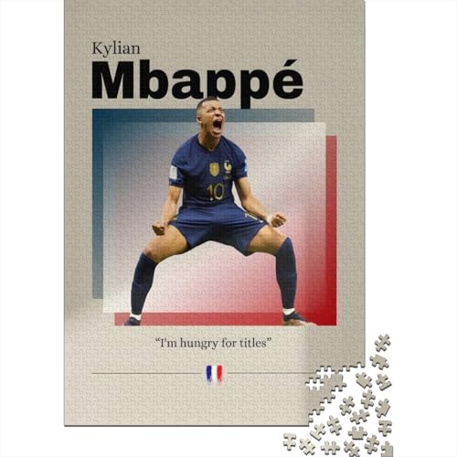 Mbappe Holz Puzzle - Football Puzzle Spielzeug Für Intellektuell Lehrreich Spielzeug - Geschenk Für Ehemann Freund Freundin Schwester Bruder 1000 Stück (75x50cm) von RSFQJXBVO