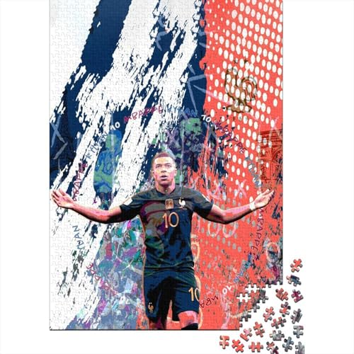 Mbappe Holz Puzzle - Football Puzzle Spielzeug Für Lehrreich Spiel - Geschenk Für Ehemann Freund Freundin Schwester Bruder 1000 Stück (75x50cm) von RSFQJXBVO