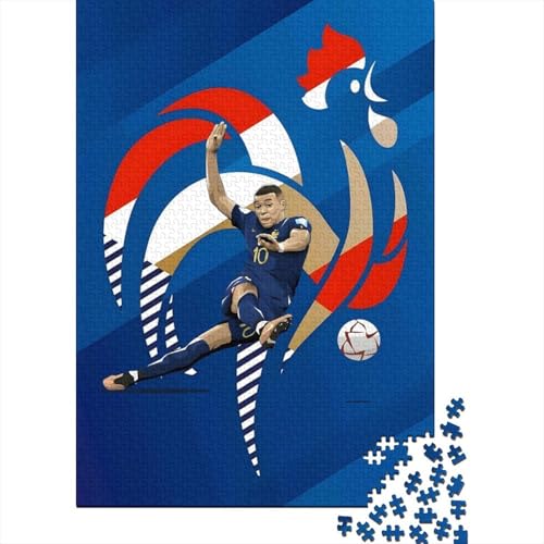 Mbappe Holz Puzzle - Football Puzzle Spielzeug Für Lehrreich Spiel - Geschenk Für Sohn Tochter Enkel Enkelin Neffe Nichte 1000 Stück (75x50cm) von RSFQJXBVO