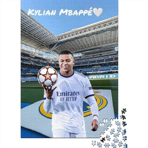 Mbappe Holz Puzzle - Fußball Puzzle Spielzeug Für Pädagogisches Geschenk - Geschenk Für Ehemann Freund Freundin Schwester Bruder 1000 Stück (75x50cm) von RSFQJXBVO